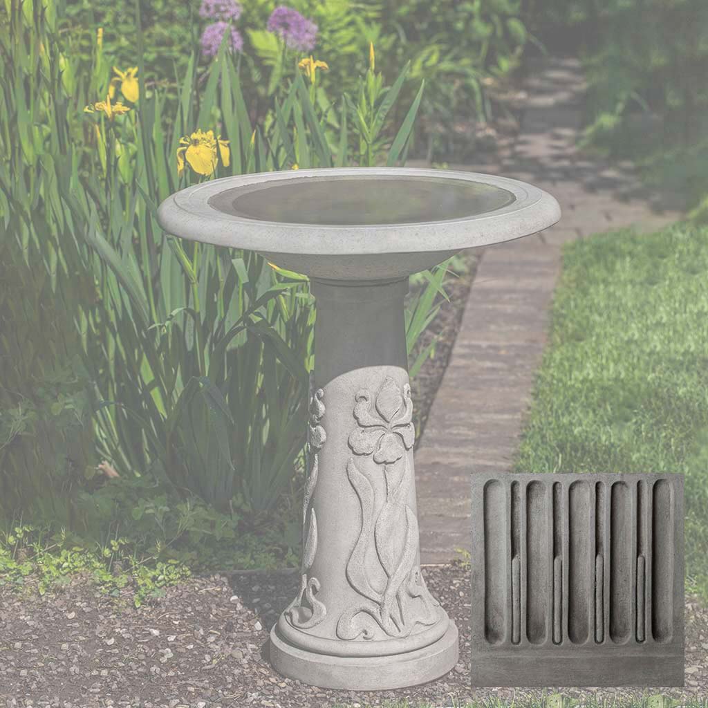 Campania Iris Birdbath - B-171