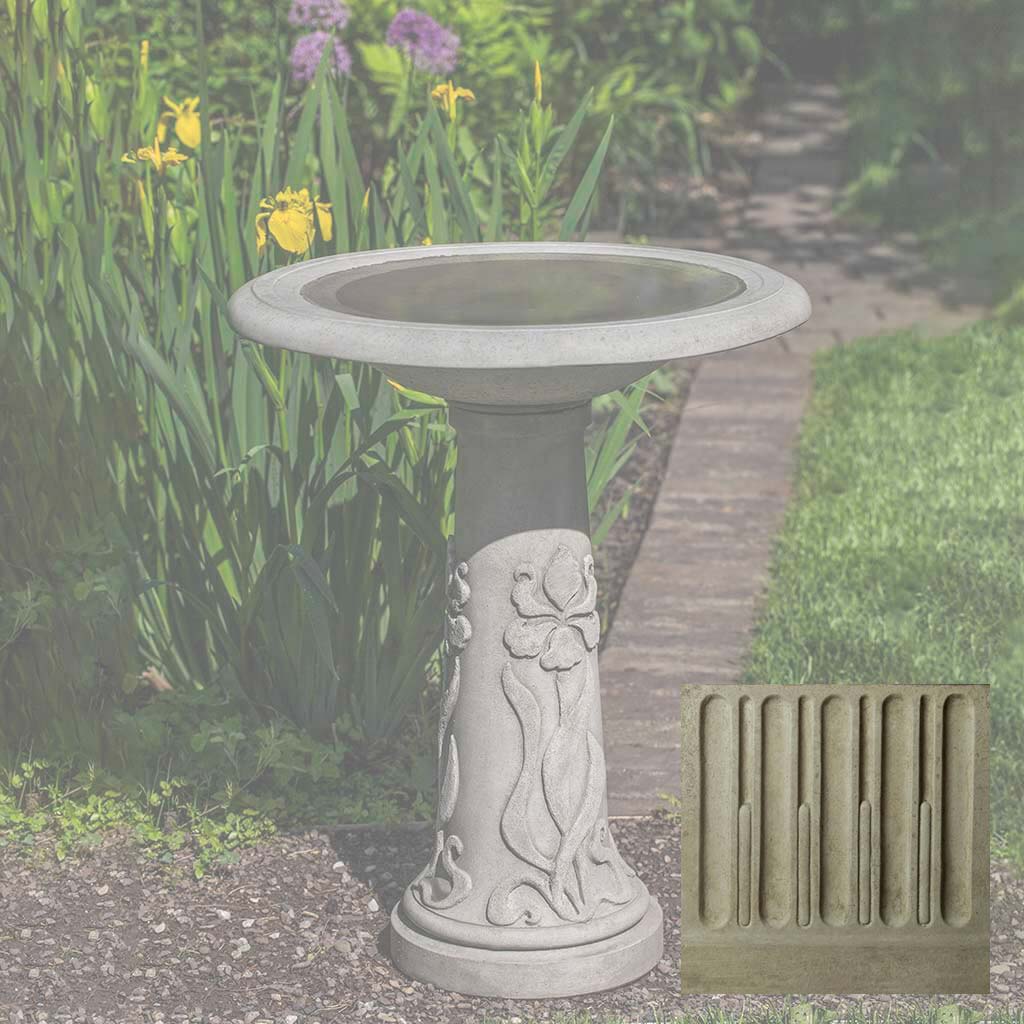 Campania Iris Birdbath - B-171