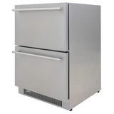 Blaze 23.5-In 5.1 Cu. Ft. Outdoor Rated Double Drawer Refrigerator - BLZ-SSRF-DBDR5.1
