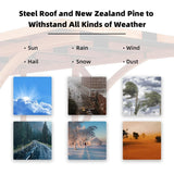 [12x18FT] Premium Heavy Duty Pine Wood Arc-Shaped Carport With Metal Roof