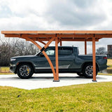 [12x18FT] Premium Heavy Duty Pine Wood Arc-Shaped Carport With Metal Roof