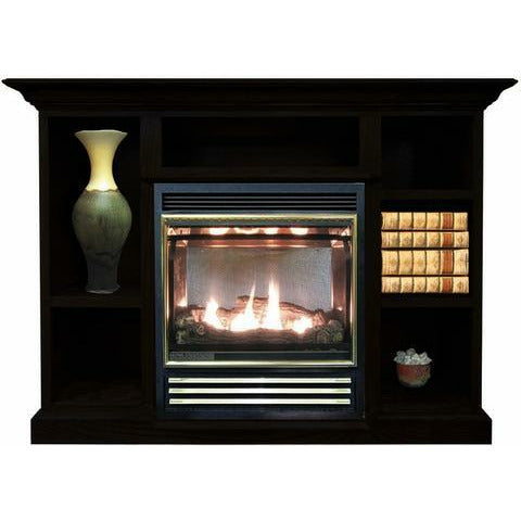 Buck 1127 Vent Free Natural Gas Stove with Prestige Mantel Combo - NV 11272NATPRES