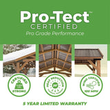 [12x20FT] BYD Premium All Cedar Wooden Carport Pavilion Gazebo With Sloped Hardtop Steel Roof (92758314)