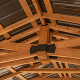 [12x20FT] BYD Premium All Cedar Wooden Carport Pavilion Gazebo With Sloped Hardtop Steel Roof (92758314)