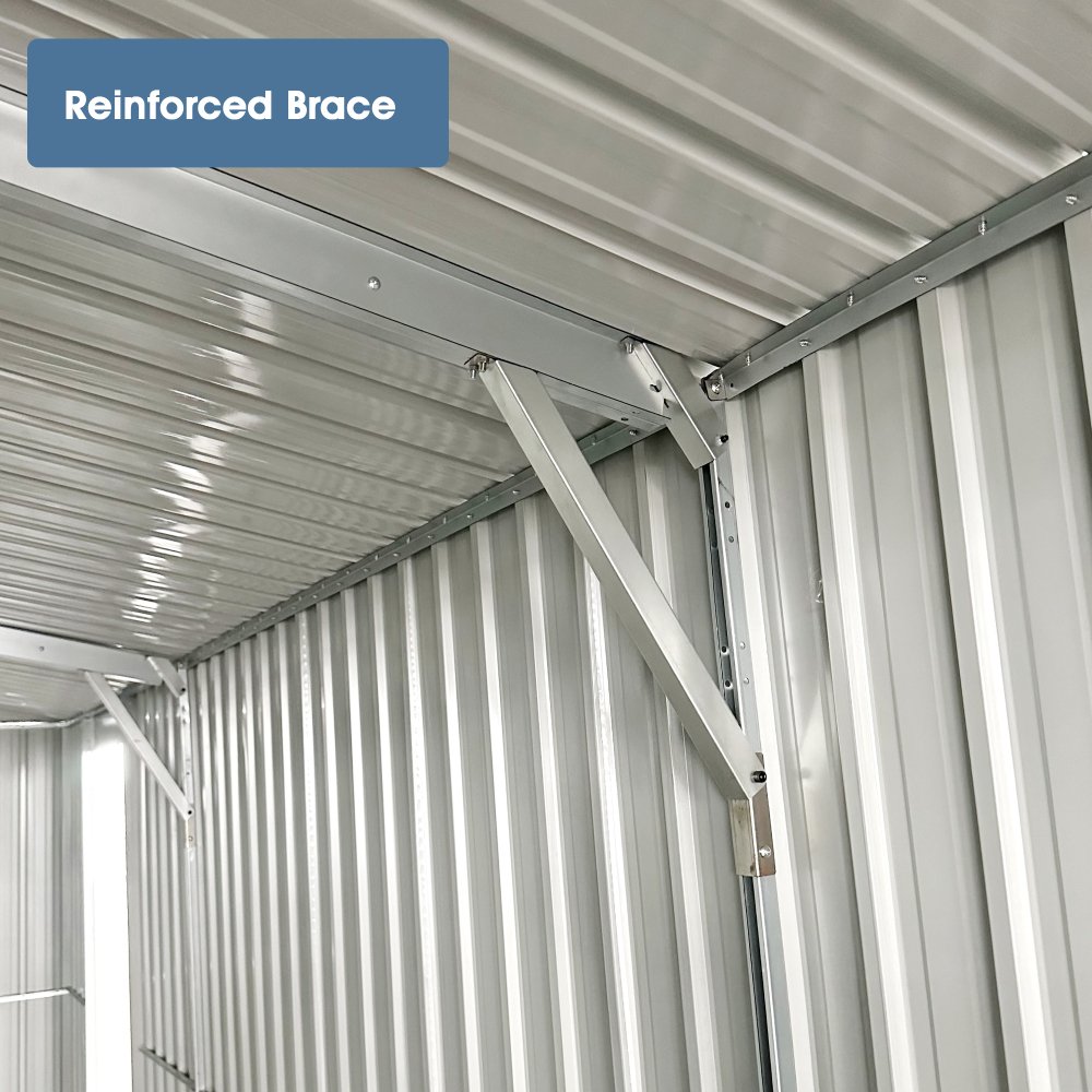 [13x19FT] Extra Large Premium Heavy Duty UV Resistant Metal Garage Shed