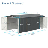 [13x19FT] Extra Large Premium Heavy Duty UV Resistant Metal Garage Shed