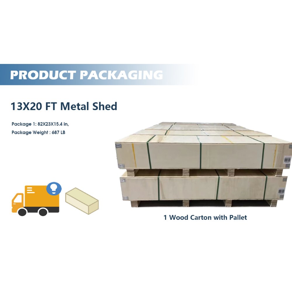 [13x19FT] Extra Large Premium Heavy Duty UV Resistant Metal Garage Shed