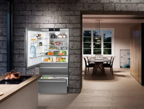 Liebherr CS2091 36 inch Freestanding Bottom Freezer Refrigerator with 19.5 cu. ft. Capacity, DuoCooling, LED Lighting, Telescopic Rails, Ice Maker, Energy Star, Star K, in Stainless Steel