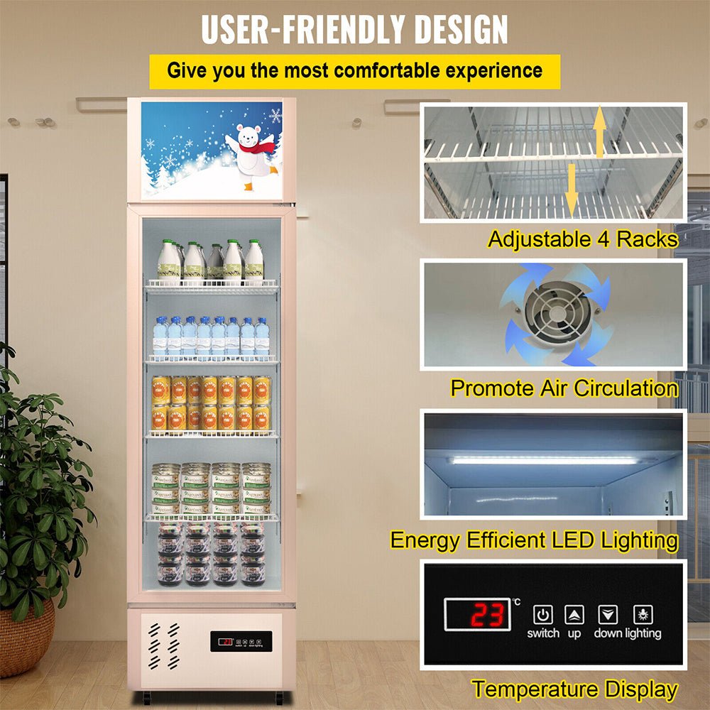 Commercial 11 Cu.Ft Merchandiser Refrigerator Beverage Cooler Fridge, 76.8'' (93625140)