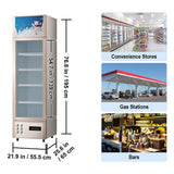 Commercial 11 Cu.Ft Merchandiser Refrigerator Beverage Cooler Fridge, 76.8'' (93625140)
