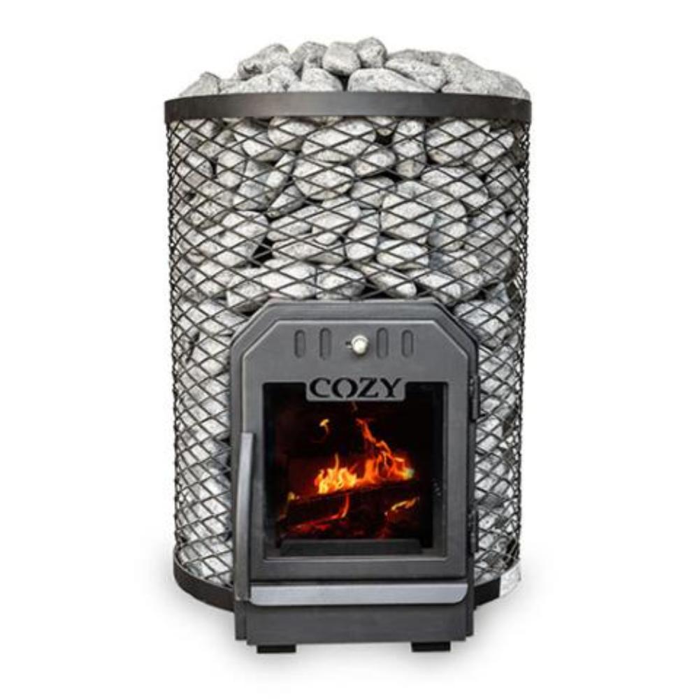 Cozy Heat O Thru-Wall Wood Burning Sauna Stove With Sauna Stones [COZY O-TW] (SAK93612)