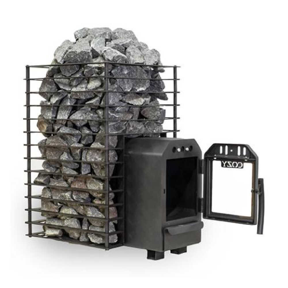 Cozy Heat Quattro Thru-Wall Square Style Sauna Stove With Sauna Stones [COZY QUATTRO TW] (SAK81754)