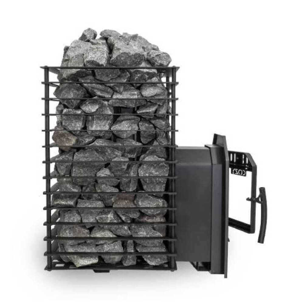 Cozy Heat Quattro Thru-Wall Square Style Sauna Stove With Sauna Stones [COZY QUATTRO TW] (SAK81754)