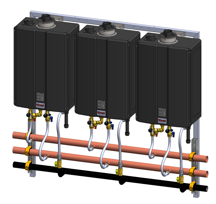 Rinnai CU Series Super High-Efficiency 3-Unit Interior Wall Hanging Rack (Propane)