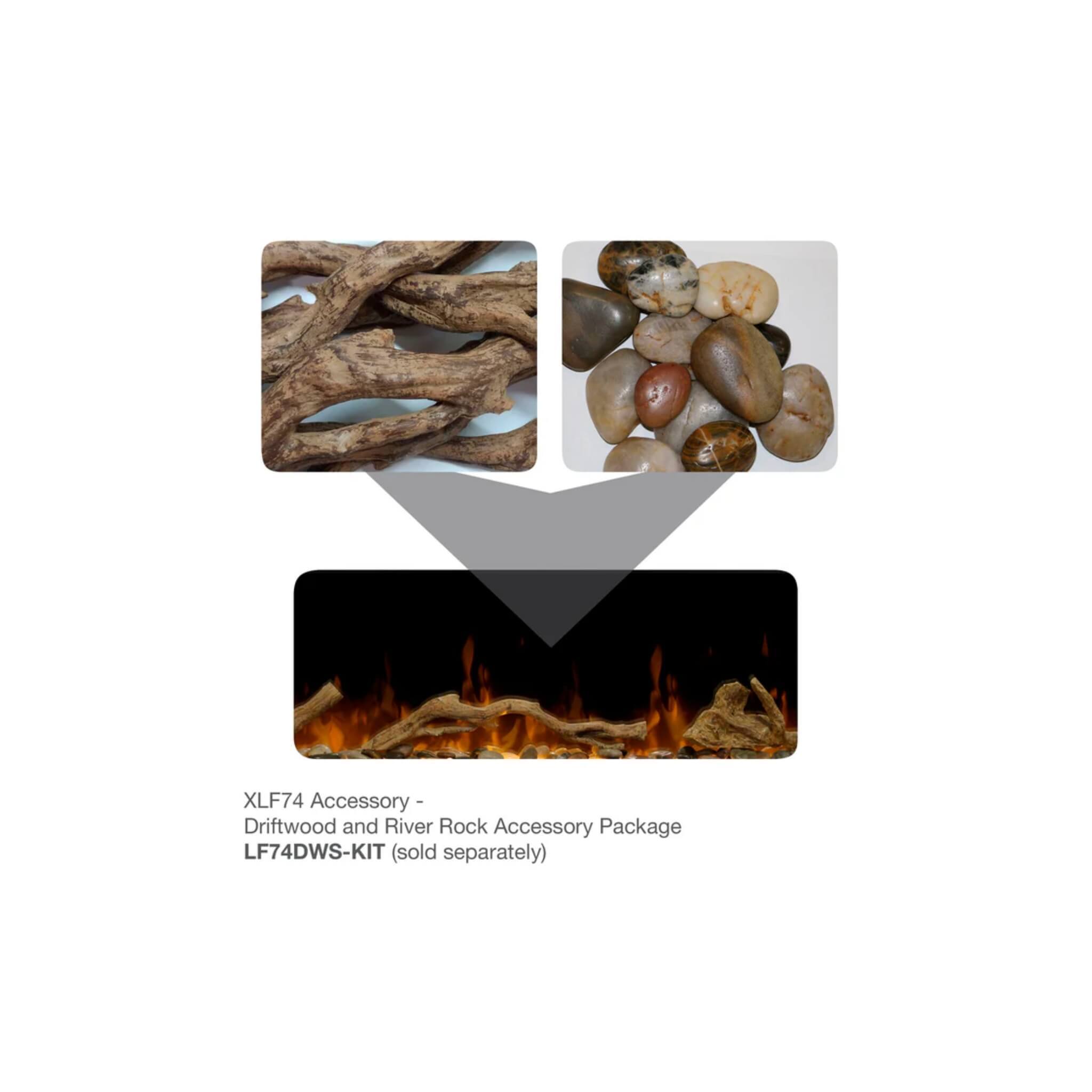 Dimplex IgniteXL 74" Premium Built-In Linear Electric Fireplace With Integrated Heater Fan [XLF74]