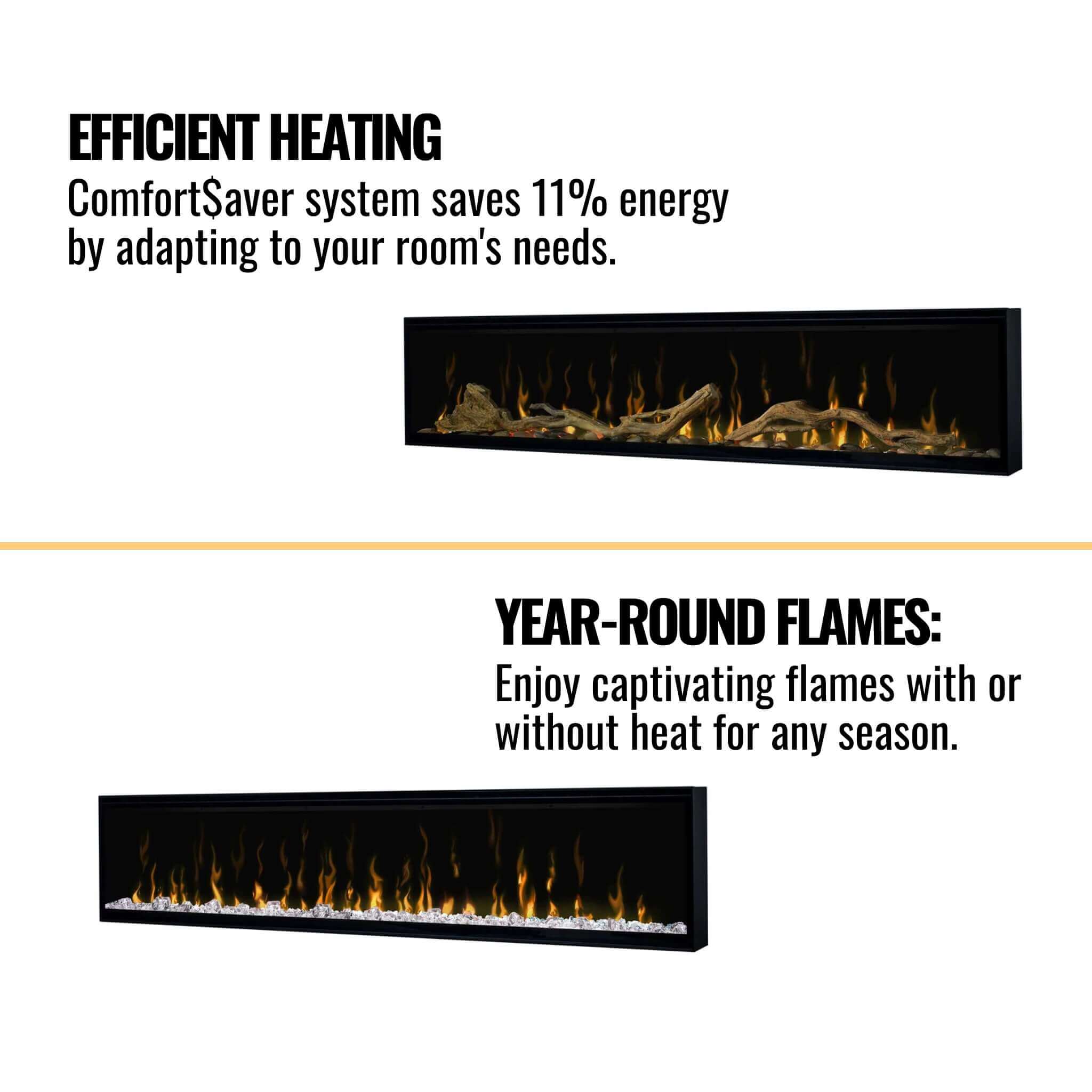 Dimplex IgniteXL 74" Premium Built-In Linear Electric Fireplace With Integrated Heater Fan [XLF74]