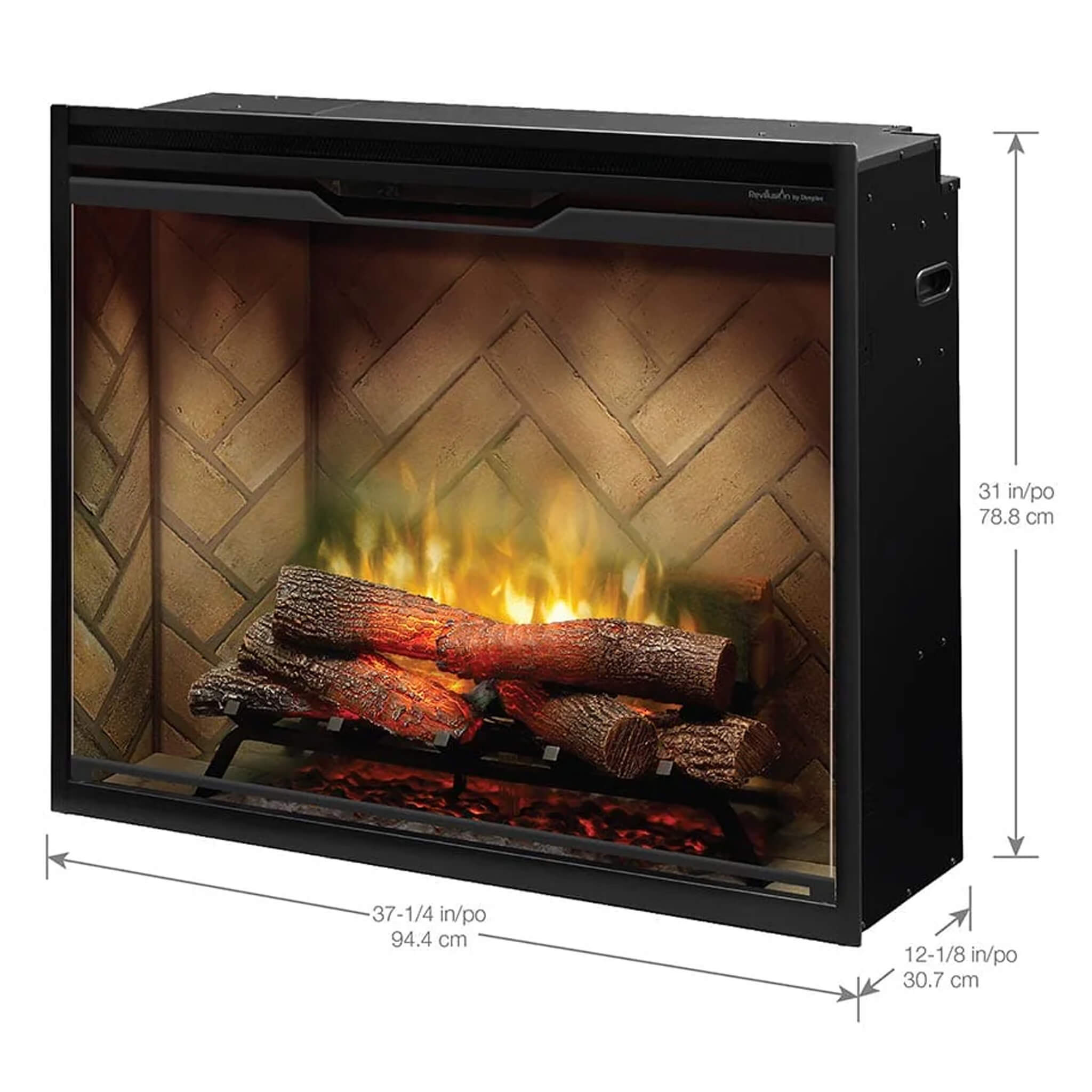 Dimplex Revillusion Herringbone Brick Built-In Electric Firebox With Front Glass [RBF30/36/42]