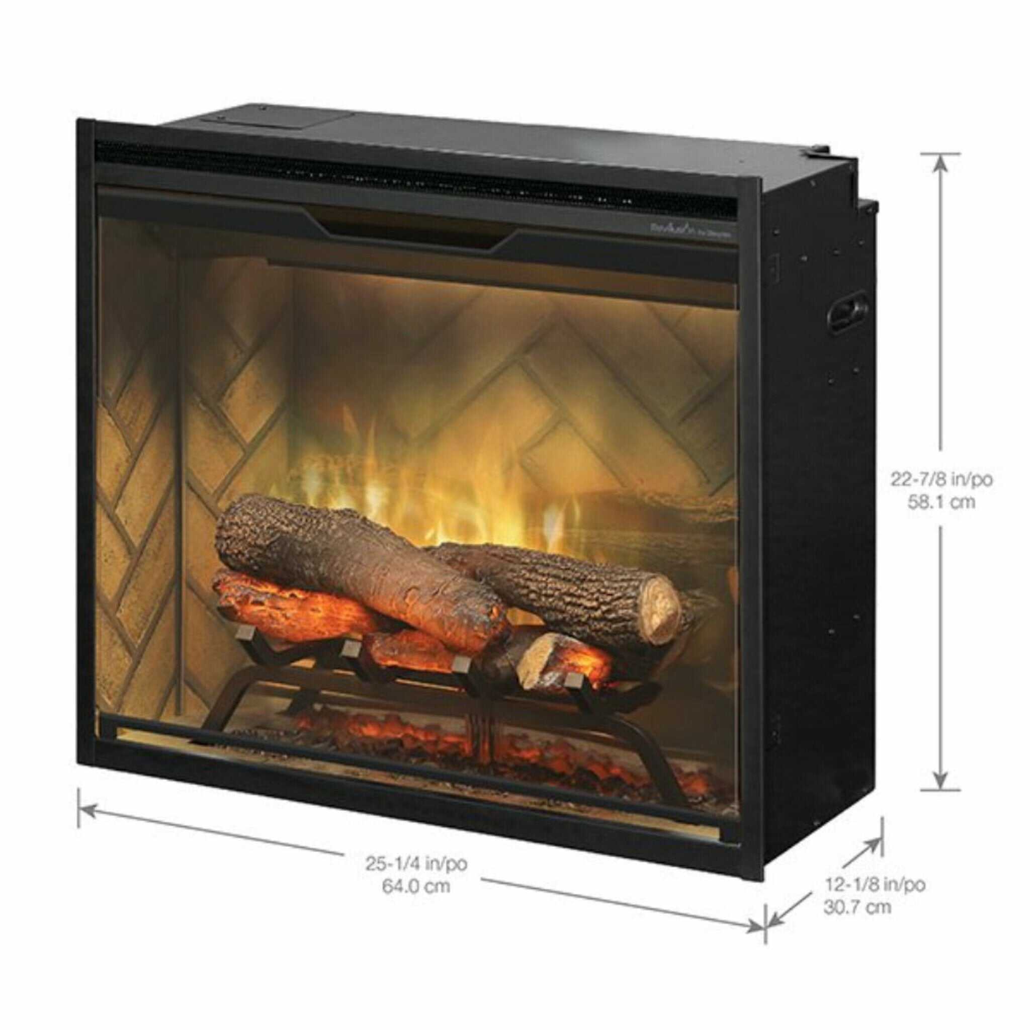 Dimplex Revillusion Herringbone Brick Built-In Electric Firebox With Front Glass [RBF30/36/42]