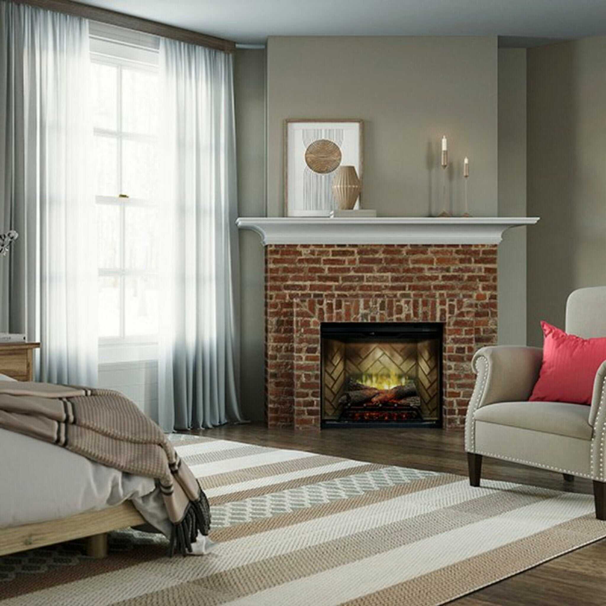 Dimplex Revillusion Herringbone Brick Built-In Electric Firebox With Front Glass [RBF30/36/42]