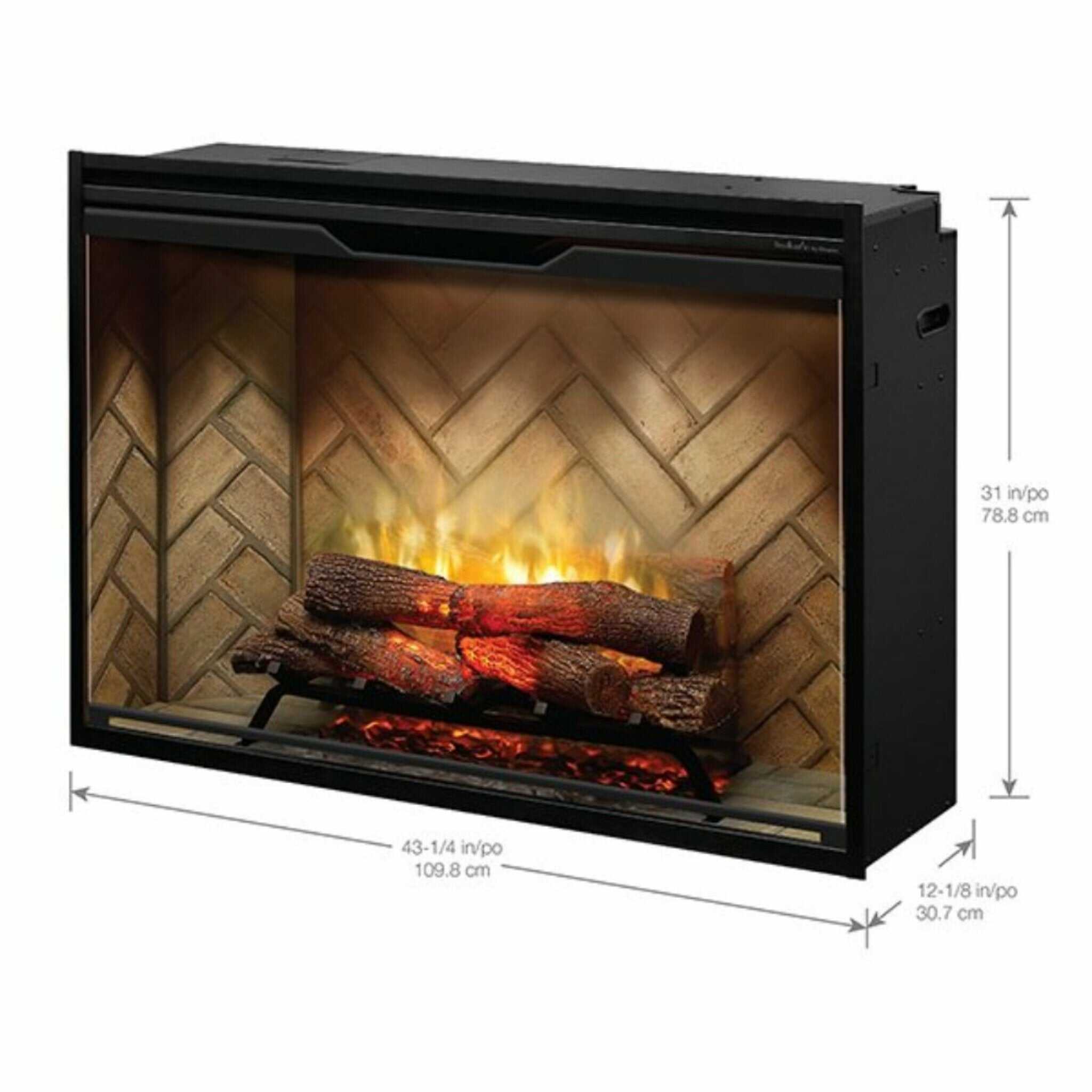Dimplex Revillusion Herringbone Brick Built-In Electric Firebox With Front Glass [RBF30/36/42]