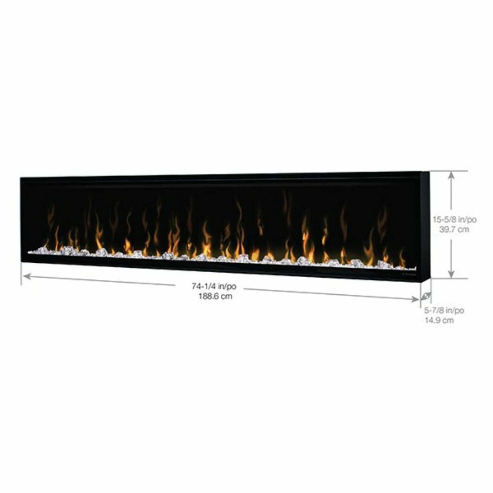 Dimplex IgniteXL 74" Premium Built-In Linear Electric Fireplace With Integrated Heater Fan [XLF74]