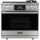 Dacor 36-Inch Contemporary Dual-Fuel Steam Range, Silver Stainless - DOP36C86DLS