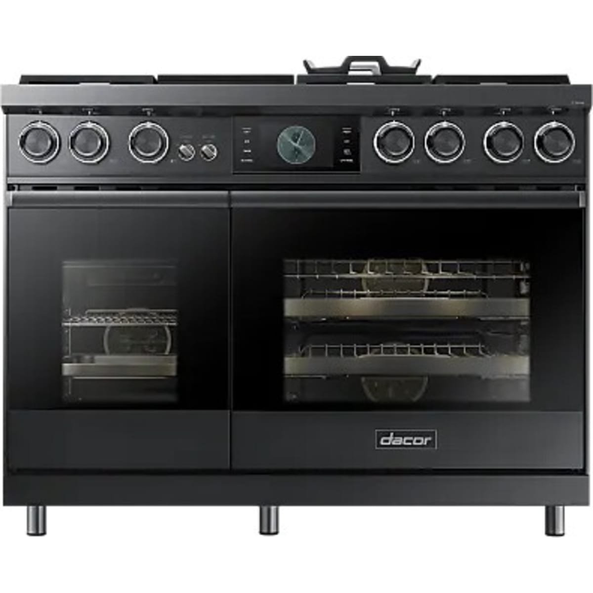 Dacor 48-Inch Contemporary Dual-Fuel Steam Range with Integrated Griddle, Graphite Stainless - DOP48C96DLM