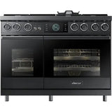 Dacor 48-Inch Contemporary Dual-Fuel Steam Range with Integrated Griddle, Graphite Stainless - DOP48C96DLM