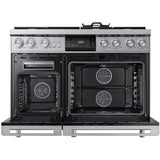 Dacor 48-Inch Contemporary Dual-Fuel Steam Range with Integrated Griddle, Silver Stainless - DOP48C96DLS