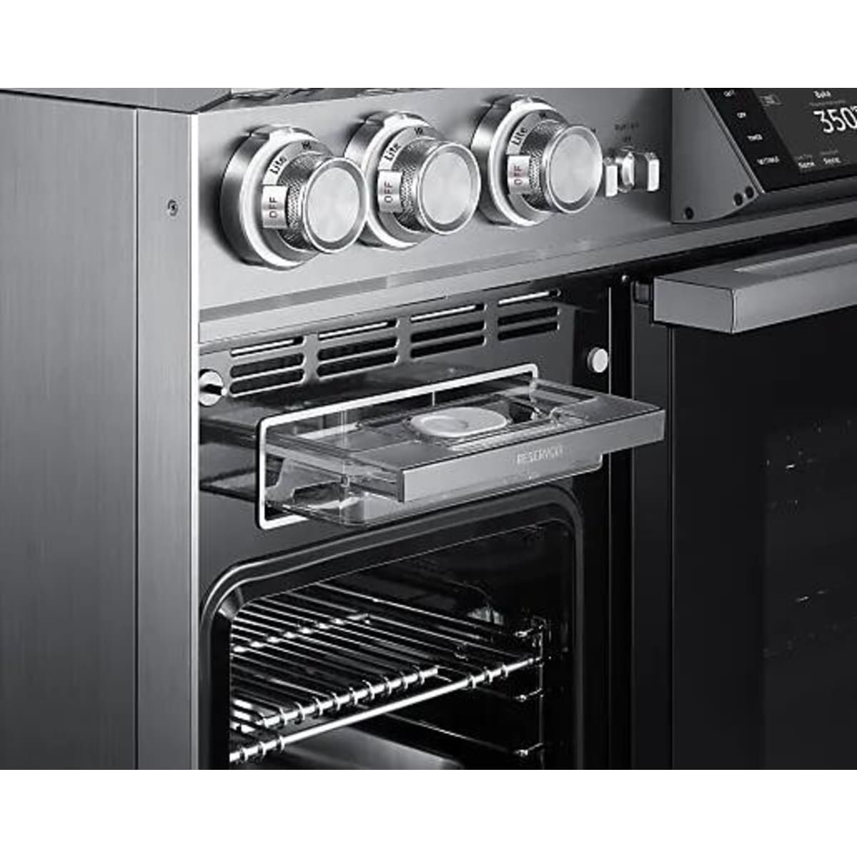 Dacor 48-Inch Contemporary Dual-Fuel Steam Range with Integrated Griddle, Silver Stainless - DOP48C96DLS