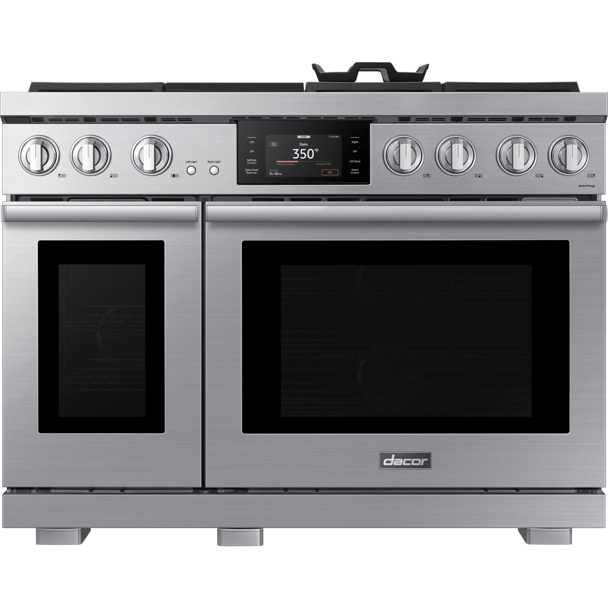 Dacor 48-Inch Transitional Dual-Fuel Steam Range with Embedded Griddle, Silver Stainless - DOP48T963DS