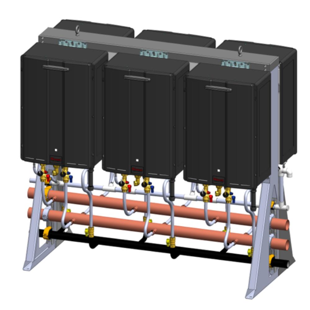 Rinnai 6-Unit Free Standing Propane Rack – High-Efficiency Commercial DHW