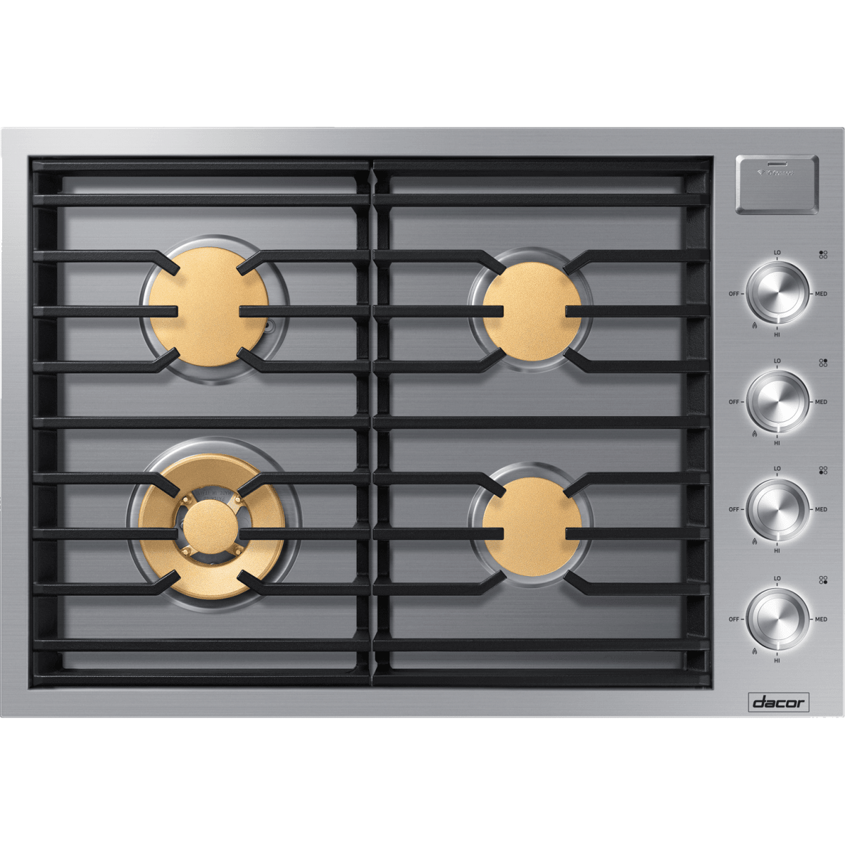 Dacor 30-Inch Contemporary Gas Cooktop, Silver Stainless, NG & LP - DTG30M954FS