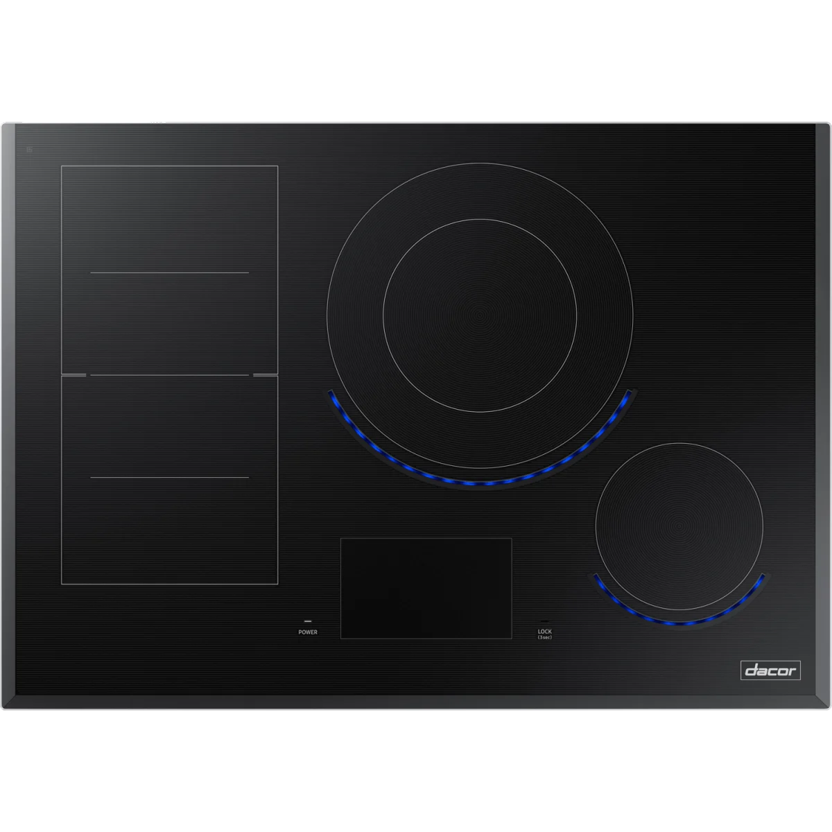 Dacor 30-Inch Contemporary Induction Cooktop, LCD, Frameless, Black Glass - DTI30M977BB