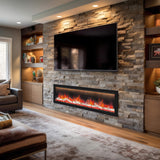 Dynasty Allegro 76" Black Smart Linear Electric Fireplace [DY-BFM76]