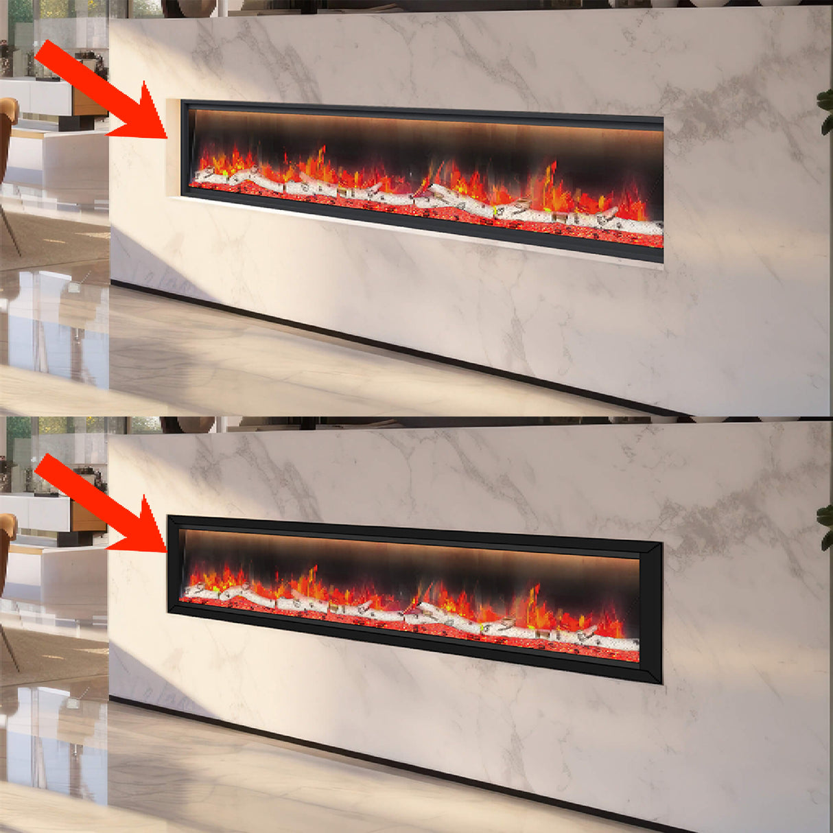 Dynasty Allegro 76" Black Smart Linear Electric Fireplace [DY-BFM76]