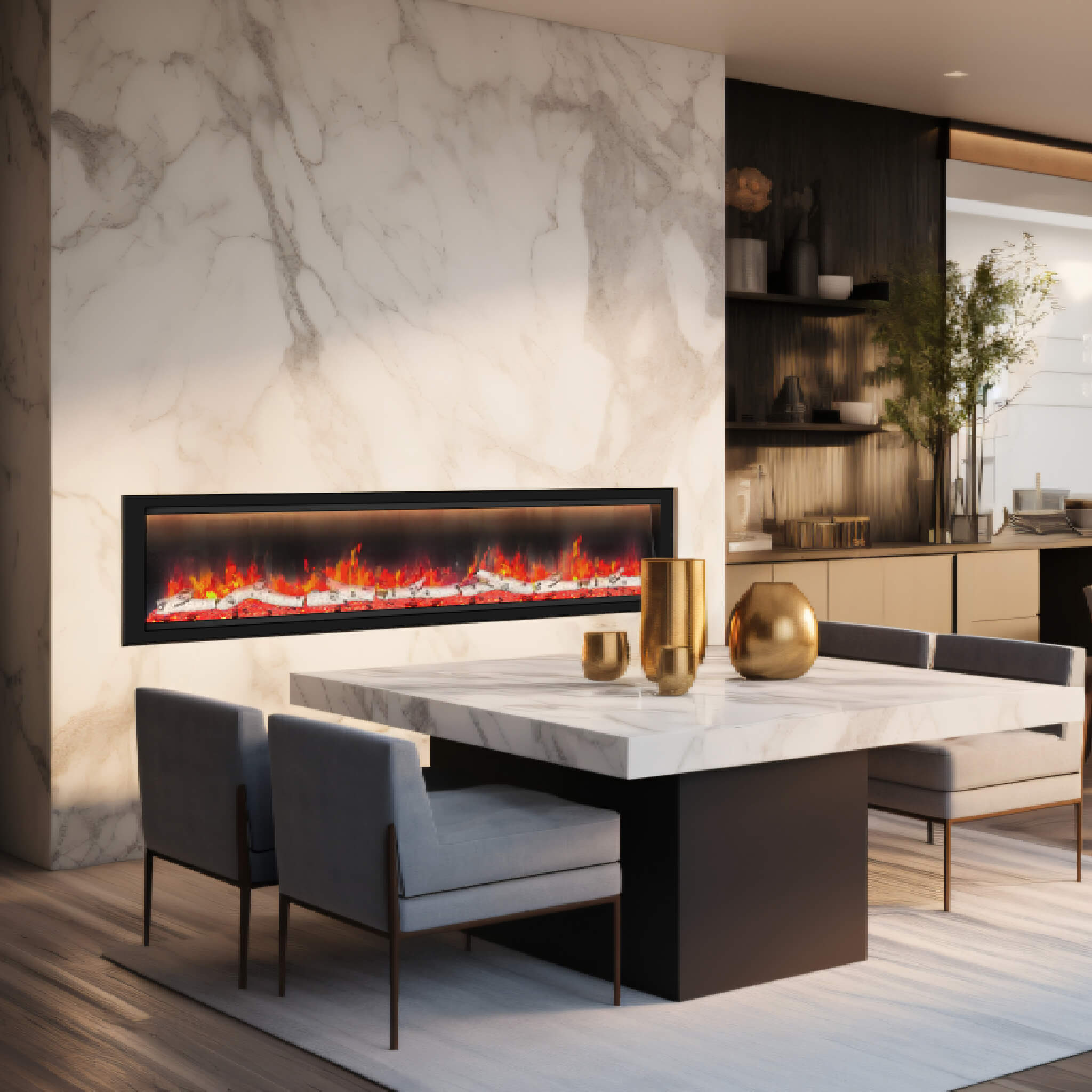Dynasty Allegro 82" Flush Mount Smart Linear Electric Fireplace [DY-BFM82]