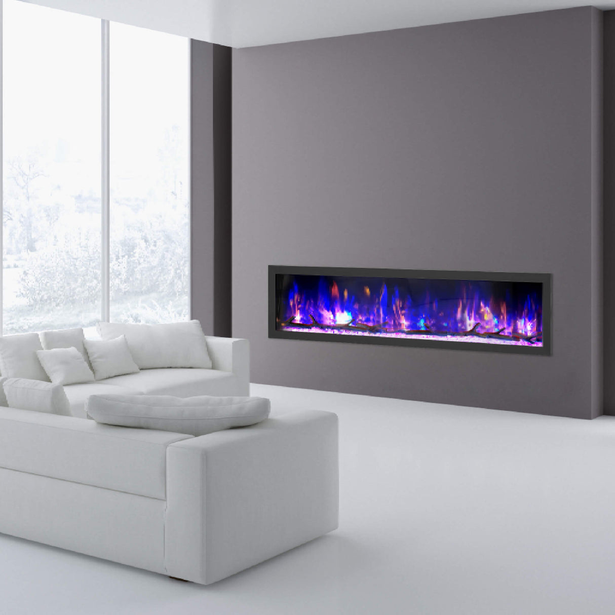 Dynasty Cascade 74" Smart Linear Electric Fireplace [DY-BTX74]
