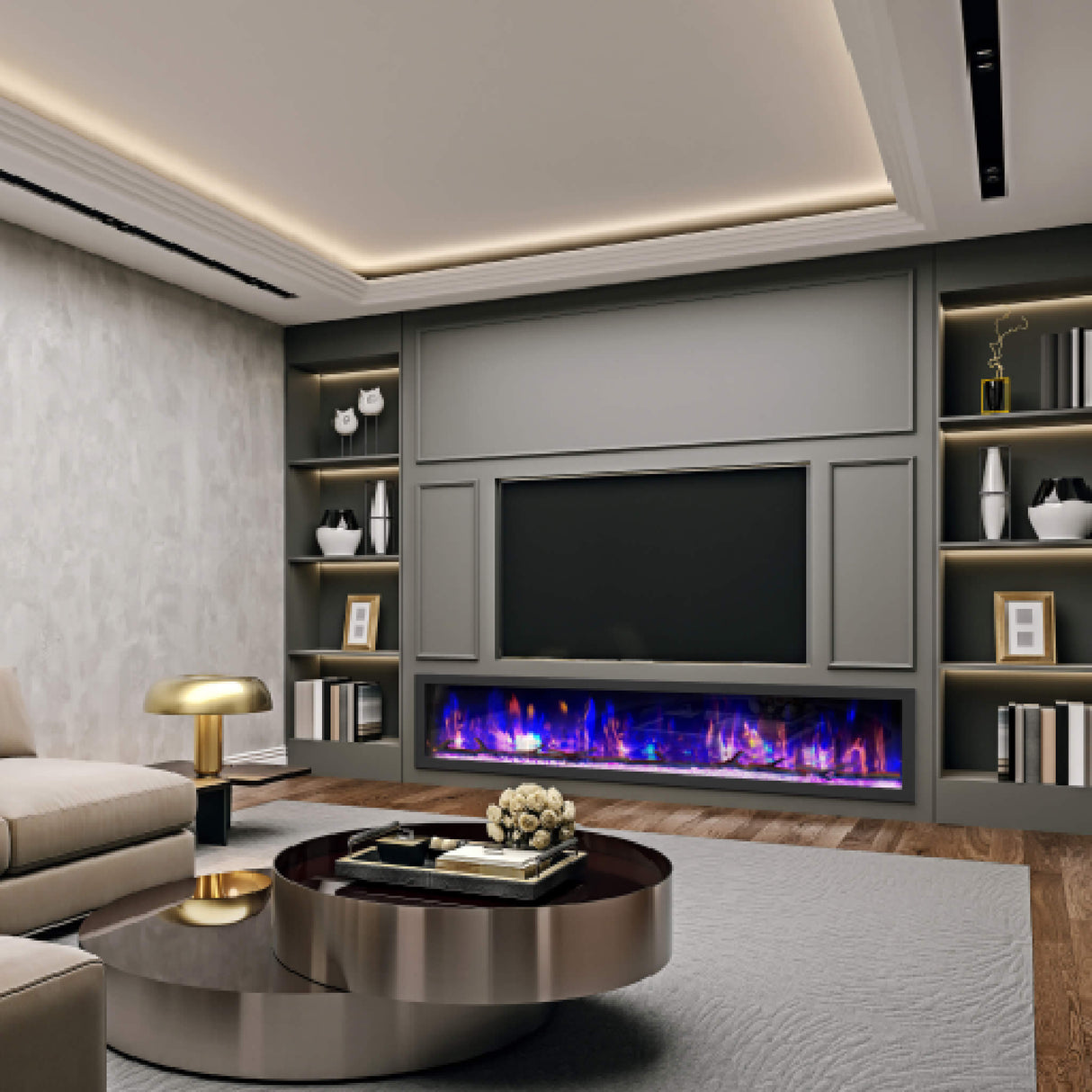 Dynasty Cascade 82" Recessed Linear Electric Fireplace [DY-BTX82]