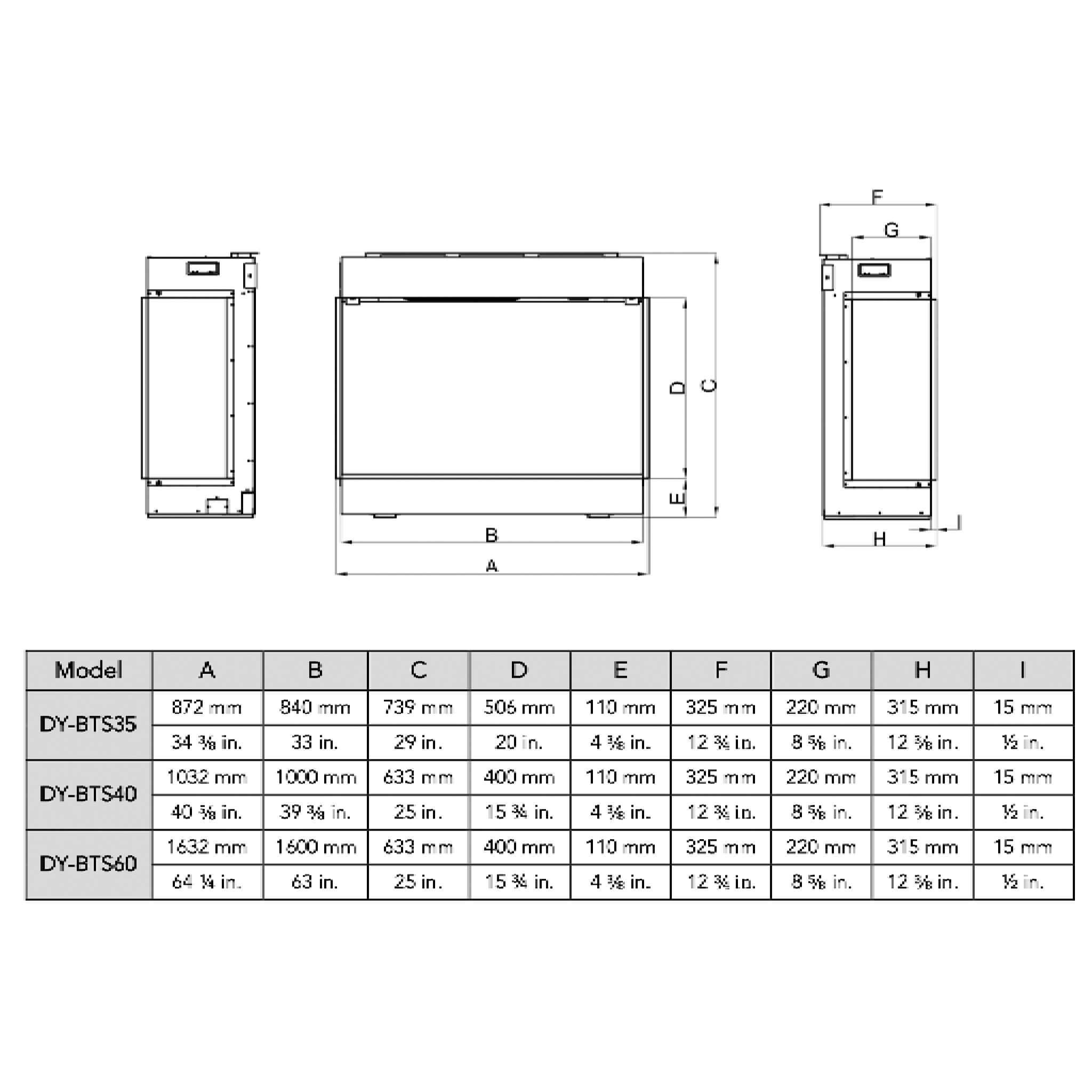 Dynasty Melody 40" Multi-Sided Smart Electric Fireplace With Remote Control [DY-BTS40]