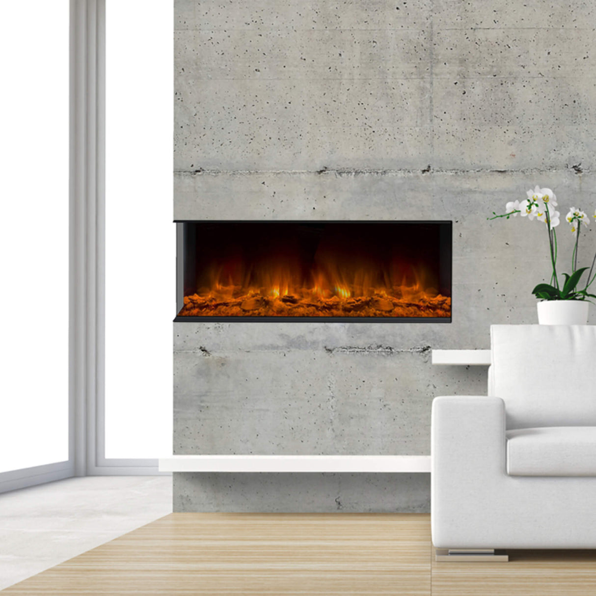 Dynasty Melody 40" Multi-Sided Smart Electric Fireplace With Remote Control [DY-BTS40]