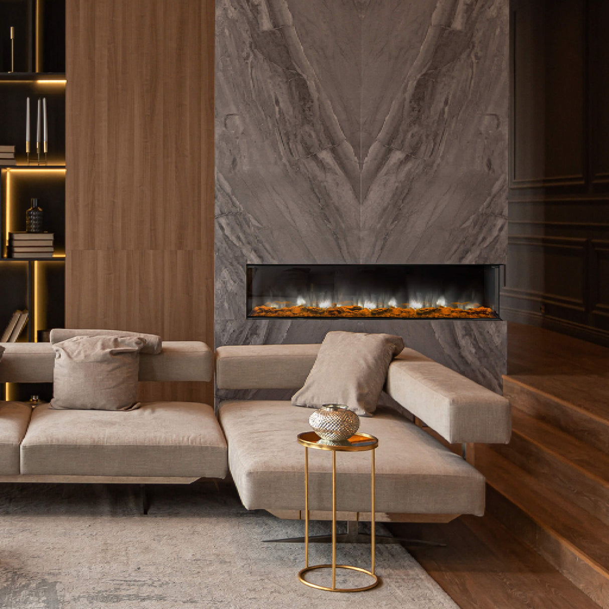 Dynasty Melody 64" Built-In 3 Sided Smart Electric Fireplace [DY-BTS60]