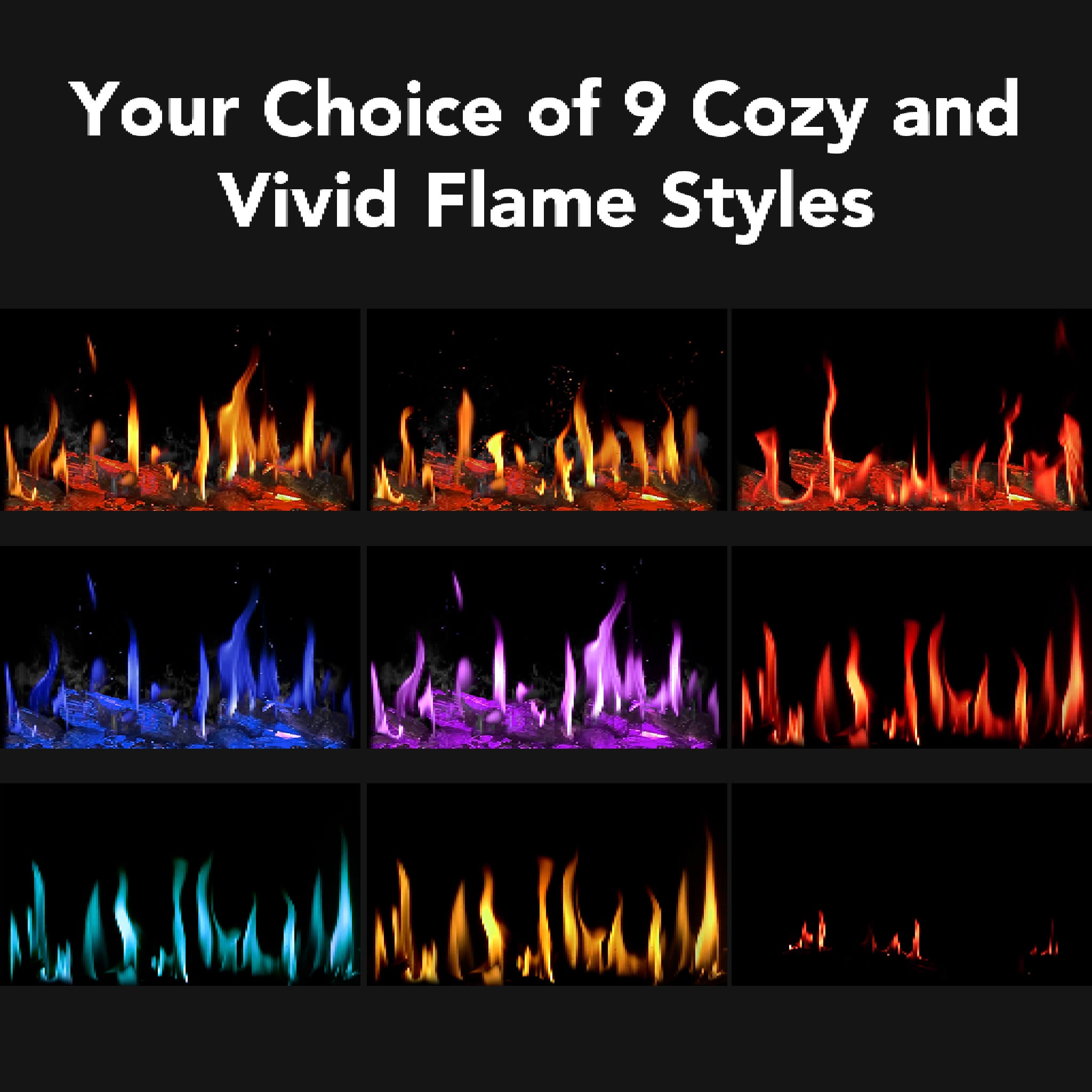 Dynasty Tempo 52" Smart Virtual Linear Electric Fireplace With Dynasty App [DY-FVX52]