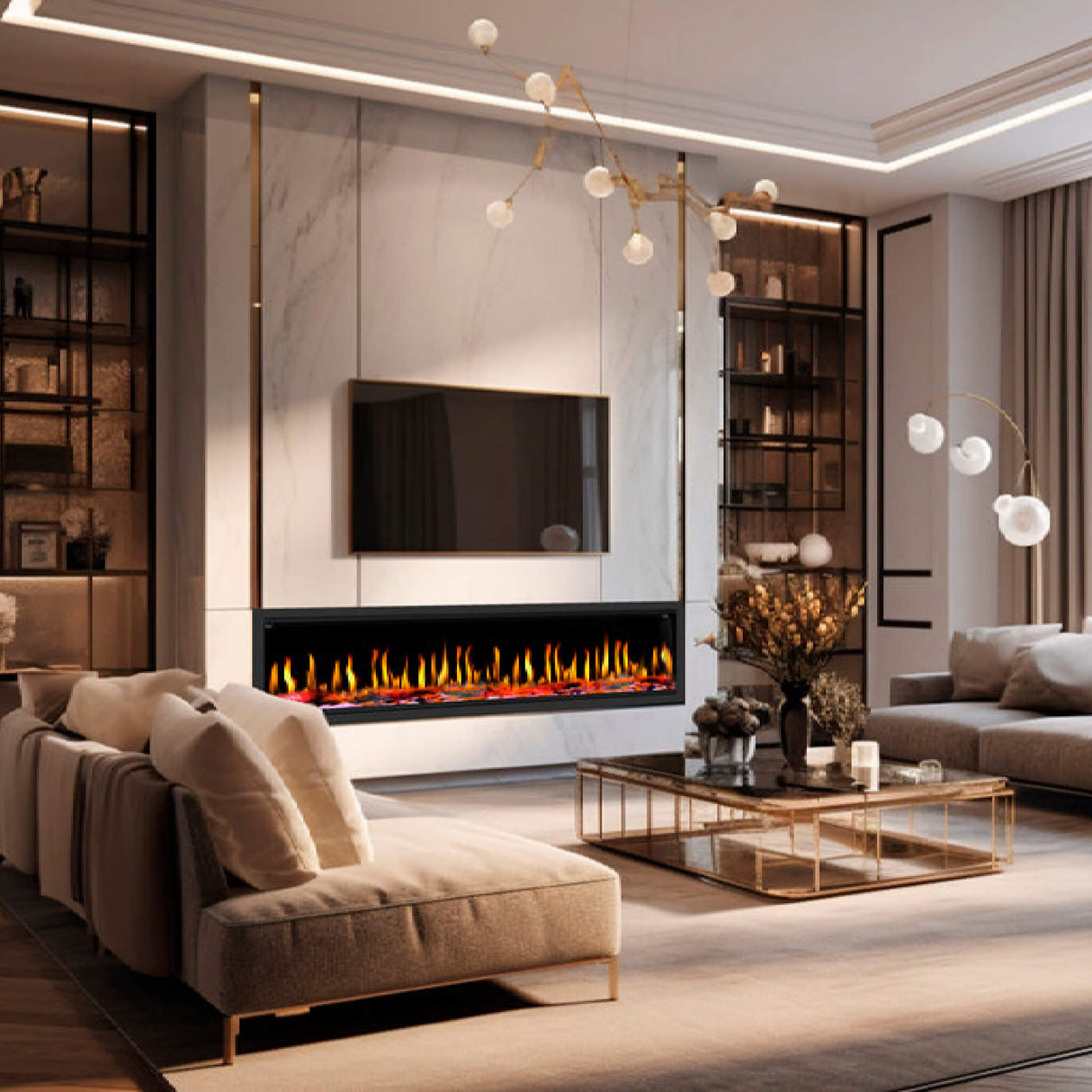 Dynasty Tempo 100" Virtual Linear Electric Fireplace [DY-FVX100]