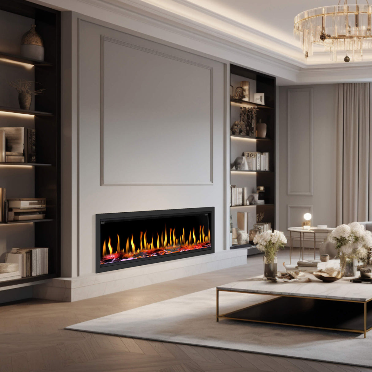 Dynasty Tempo 52" Smart Virtual Linear Electric Fireplace With Dynasty App [DY-FVX52]