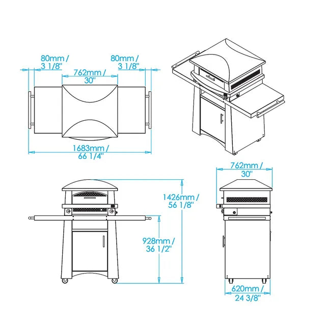 Kalamazoo Artisan Fire Pizza Oven Cart AFPO-T-CART