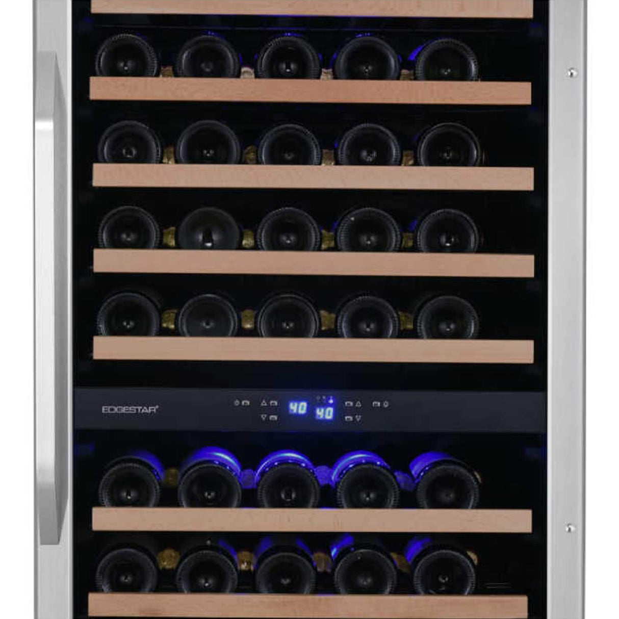 Edgestar 141 Bottle Capacity Freestanding Dual Zone Wine Cooler With Interior Lighting, 24" (SAK49245)