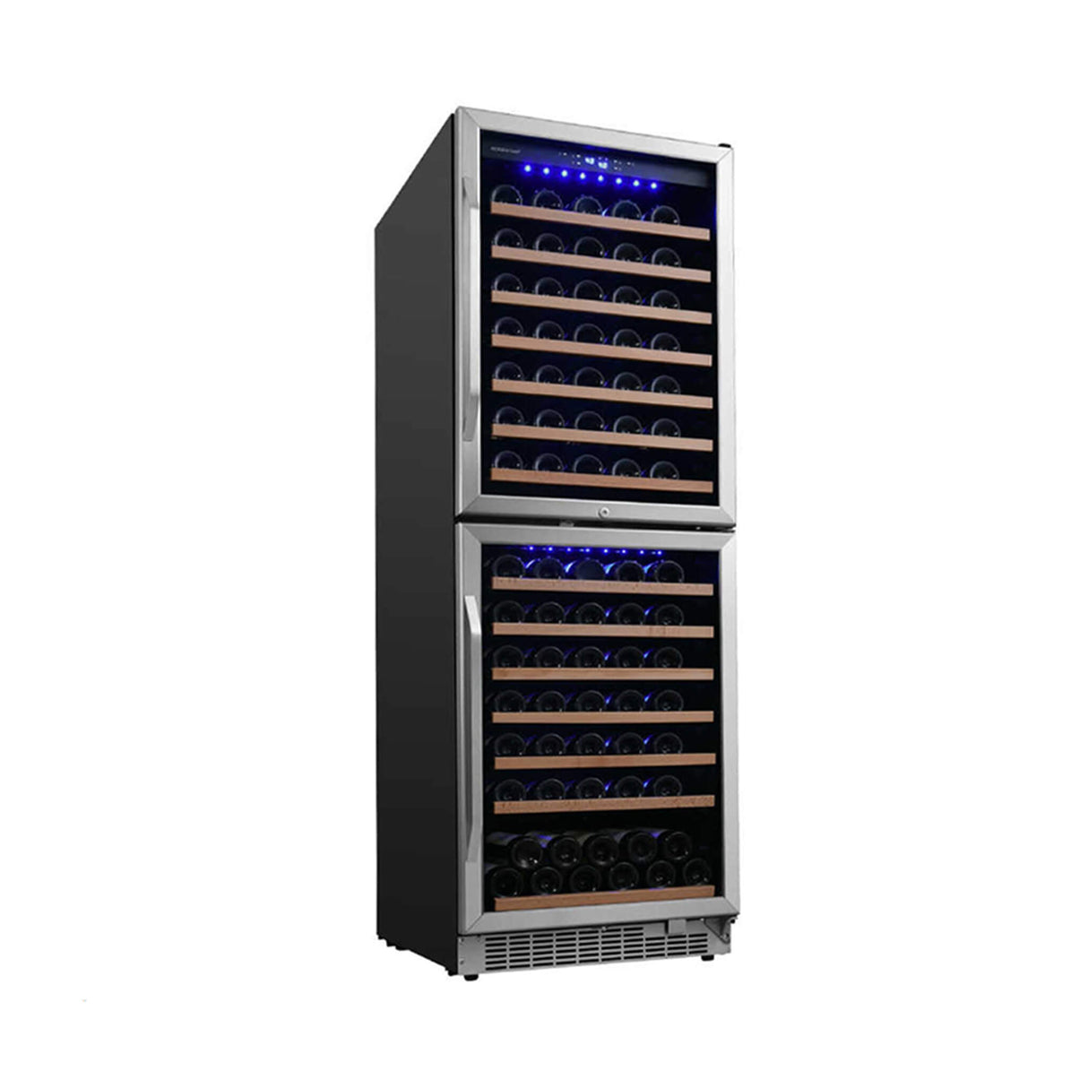 Edgestar 142 Bottle Built-In Dual Zone Double Door Wine Cooler With Door Lock, 24" (SAK30742)