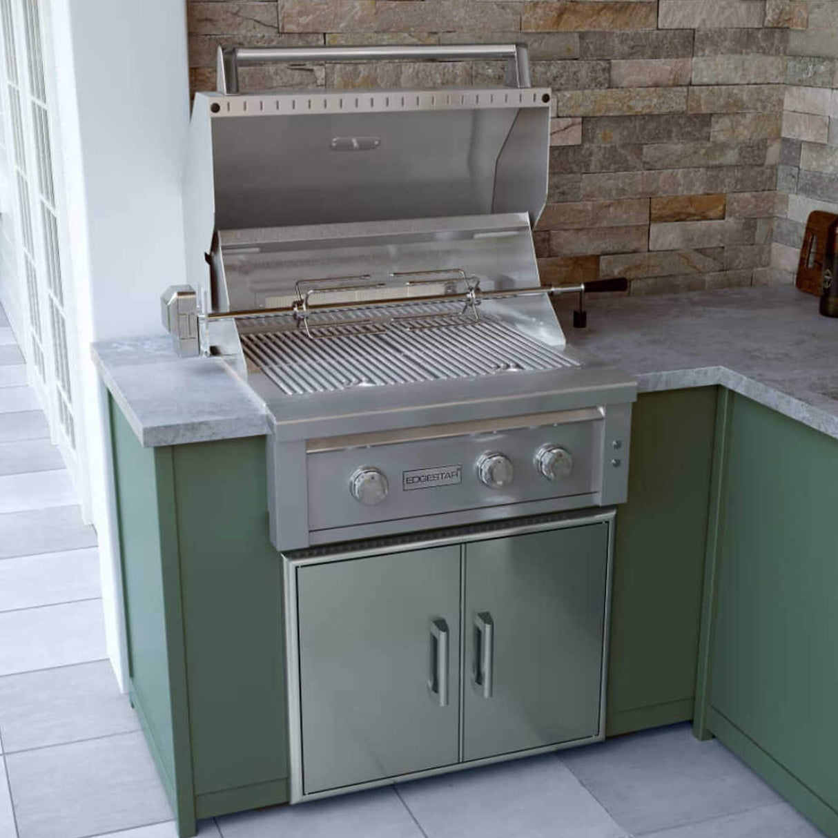 Edgestar 60K BTU 30" Natural Gas Built-In Grill With Lighted Grill Area And Double Access Doors (SAK82568)