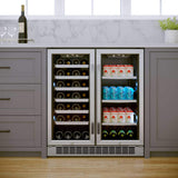 Edgestar 30" Wide 28 Bottle Built In Dual Zone Beverage Center With 86 Can Capacity (SAK35972)